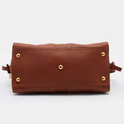 Pre Owned Yves Saint Laurent Brown Leather Medium Cabas Y-Ligne Tote