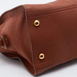 Pre Owned Yves Saint Laurent Brown Leather Medium Cabas Y-Ligne Tote