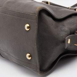 Pre Owned Yves Saint Laurent  Dark Grey Leather Small Cabas Y-Ligne Tote
