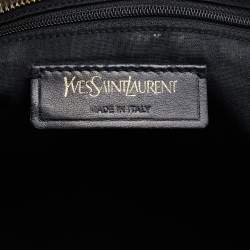 Pre Owned Yves Saint Laurent  Dark Grey Leather Small Cabas Y-Ligne Tote