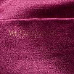 Pre Owned Yves Saint Laurent Fuchsia Patent Leather Belle De Jour Flap Clutch