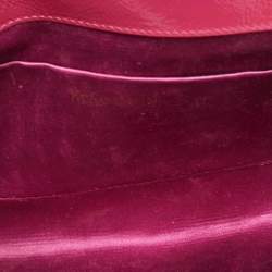 Pre Owned Yves Saint Laurent Fuchsia Patent Leather Belle De Jour Flap Clutch