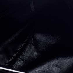 Pre Owned Yves Saint Laurent Black Leather Fold over Clutch