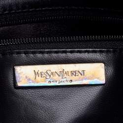 Pre Owned Yves Saint Laurent Black Leather Fold over Clutch