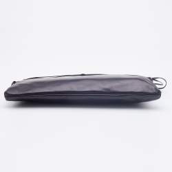 Pre Owned Yves Saint Laurent Black Leather Fold over Clutch