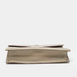 Pre Owned Yves Saint Laurent Khaki Stingray Embossed Leather Envelope Clutch