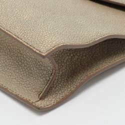 Pre Owned Yves Saint Laurent Khaki Stingray Embossed Leather Envelope Clutch