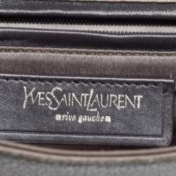 Pre Owned Yves Saint Laurent Khaki Stingray Embossed Leather Envelope Clutch