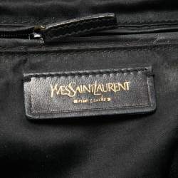 مملوكة مسبقًا Yves Saint Laurent Black Crinkled Glossy Leather Muse Messenger Bag