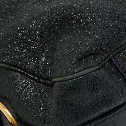 مملوكة مسبقًا Yves Saint Laurent Black Crinkled Glossy Leather Muse Messenger Bag