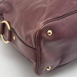 Pre Owned Yves Saint Laurent Purple Leather Oversized Muse Bag