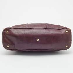 Pre Owned Yves Saint Laurent Purple Leather Oversized Muse Bag