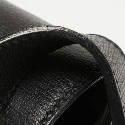 Pre Owned حقيبة كتف سان لوران شيك كبيرة جلد لامعة منقوشة بنية داكنة