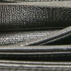 Pre Owned حقيبة كتف سان لوران شيك كبيرة جلد لامعة منقوشة بنية داكنة