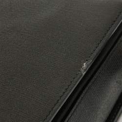 Pre Owned حقيبة كتف سان لوران شيك كبيرة جلد لامعة منقوشة بنية داكنة