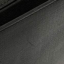 Pre Owned حقيبة كتف سان لوران شيك كبيرة جلد لامعة منقوشة بنية داكنة