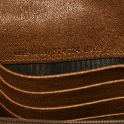 Pre Owned Yves Saint Laurent Brown Leather Y Line Flap Continental Wallet