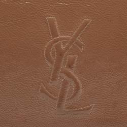 Pre Owned Yves Saint Laurent Brown Patent Leather Belle De Jour Clutch