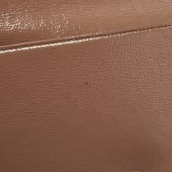 Pre Owned Yves Saint Laurent Brown Patent Leather Belle De Jour Clutch