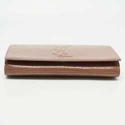 Pre Owned Yves Saint Laurent Brown Patent Leather Belle De Jour Clutch