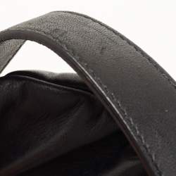 Pre Owned Yves Saint Laurent Black Leather Mombasa Crest Hobo