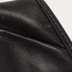 Pre Owned Yves Saint Laurent Black Leather Mombasa Crest Hobo