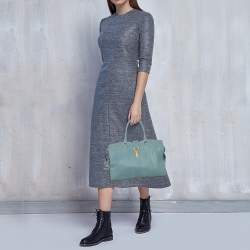 Pre Owned Yves Saint Laurent Pale Blue Leather Medium Cabas Chyc Tote