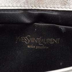 Pre Owned Yves Saint Laurent Silver Leather Belle De Jour Clutch