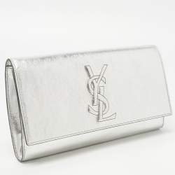 Pre Owned Yves Saint Laurent Silver Leather Belle De Jour Clutch