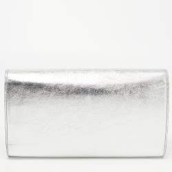 Pre Owned Yves Saint Laurent Silver Leather Belle De Jour Clutch