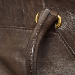 Pre Owned حقيبة سان لوران باريس Y كاباس تشيك جلد أزرق مخضر كبيرة