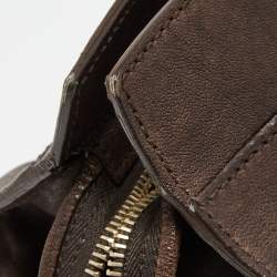 Pre Owned حقيبة سان لوران باريس Y كاباس تشيك جلد أزرق مخضر كبيرة