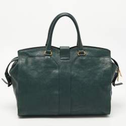 Yves Saint Laurent Dark Green Leather Large Cabas Chyc Satchel