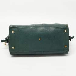 Yves Saint Laurent Dark Green Leather Large Cabas Chyc Satchel