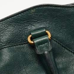 Yves Saint Laurent Dark Green Leather Large Cabas Chyc Satchel