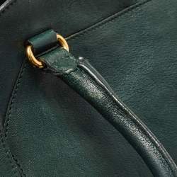 Yves Saint Laurent Dark Green Leather Large Cabas Chyc Satchel