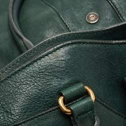 Yves Saint Laurent Dark Green Leather Large Cabas Chyc Satchel