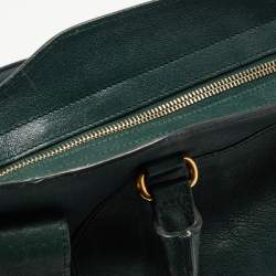 Yves Saint Laurent Dark Green Leather Large Cabas Chyc Satchel