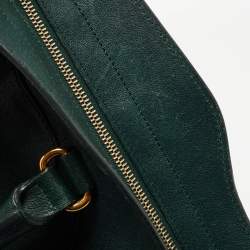 Yves Saint Laurent Dark Green Leather Large Cabas Chyc Satchel