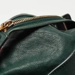Yves Saint Laurent Dark Green Leather Large Cabas Chyc Satchel