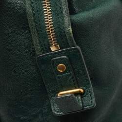 Yves Saint Laurent Dark Green Leather Large Cabas Chyc Satchel