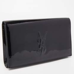 Pre Owned Yves Saint Laurent Black Patent Leather Belle De Jour Clutch