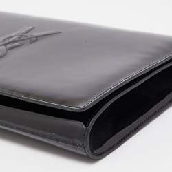 Pre Owned Yves Saint Laurent Black Patent Leather Belle De Jour Clutch
