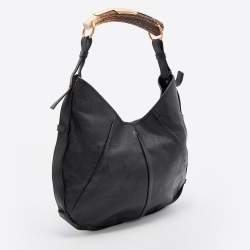 Pre Owned Yves Saint Laurent Black Leather Mombasa Hobo