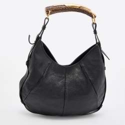 Pre Owned Yves Saint Laurent Black Leather Mombasa Hobo