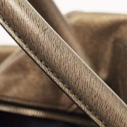 Pre Owned Yves Saint Laurent Gold Textured Leather Easy Y Satchel