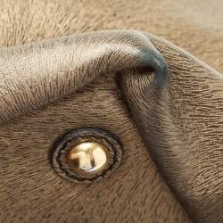 Pre Owned Yves Saint Laurent Gold Textured Leather Easy Y Satchel