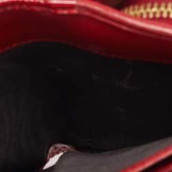 Pre Owned Yves Saint Laurent Red Patent Leather Belle de Jour Compact Wallet