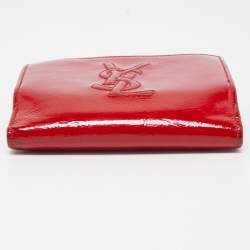 Pre Owned Yves Saint Laurent Red Patent Leather Belle de Jour Compact Wallet