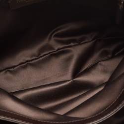 Pre Owned Yves Saint Laurent Brown Leopard Print Calfhair and Leather Studded Flap Satchel